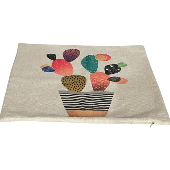 Set of 2 Throw Pillow Covers 16x16 Halloween Pumpkin & Abstract Candy Cactus - Picture 3 of 7